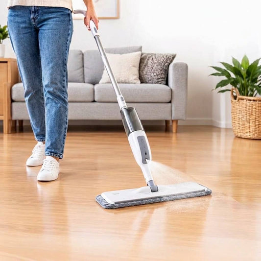 Serpillière pulvérisatrice - Déplaceur extensible à roulettes™